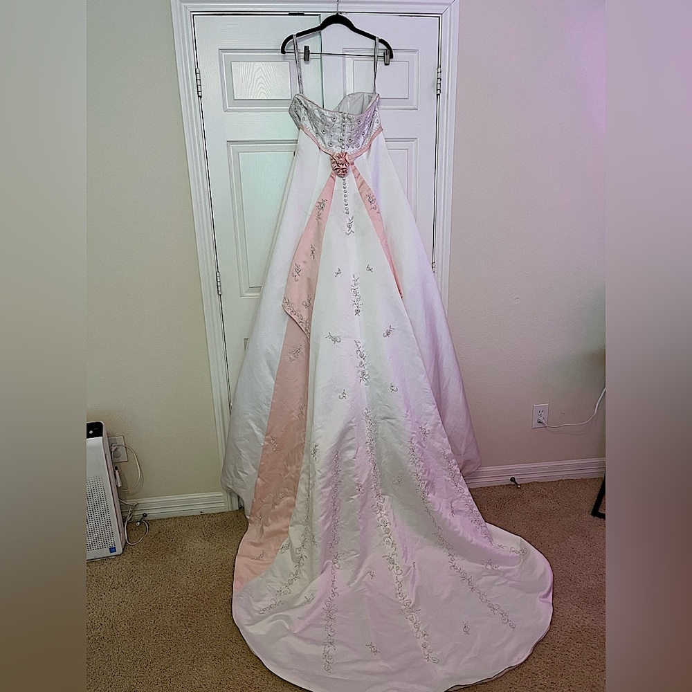 Wedding dress. Alfred Angelo size 14. Pink and white!